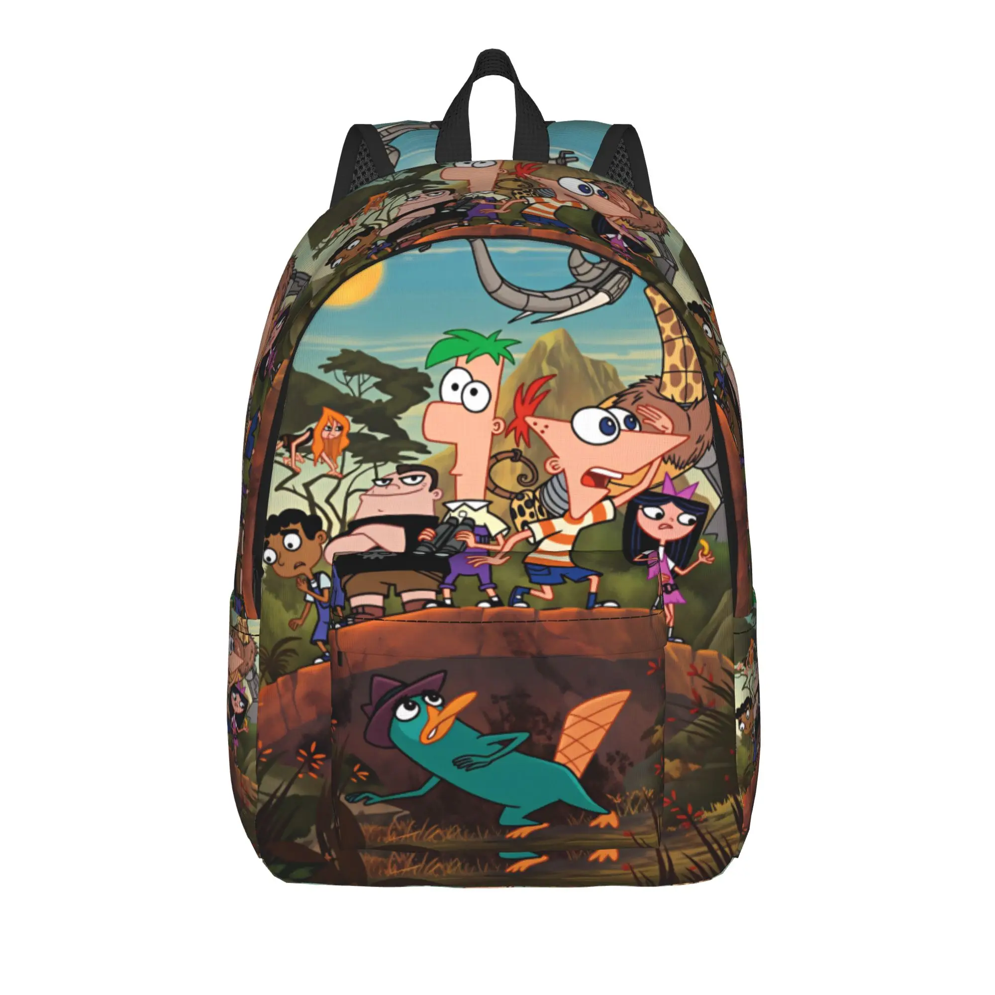 Perry the Platypus Backpack  Outdoor Style Backpacks Student Elegant High School Bags Custom Breathable Rucksack
