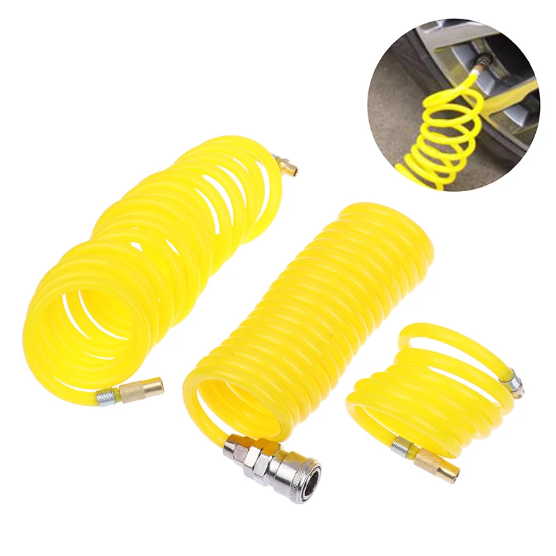 1 Piece Universal Pump Extension Tube Flexible Recoil Tire Air Compressor Hose Inflator Connector Replacement Auto Tool