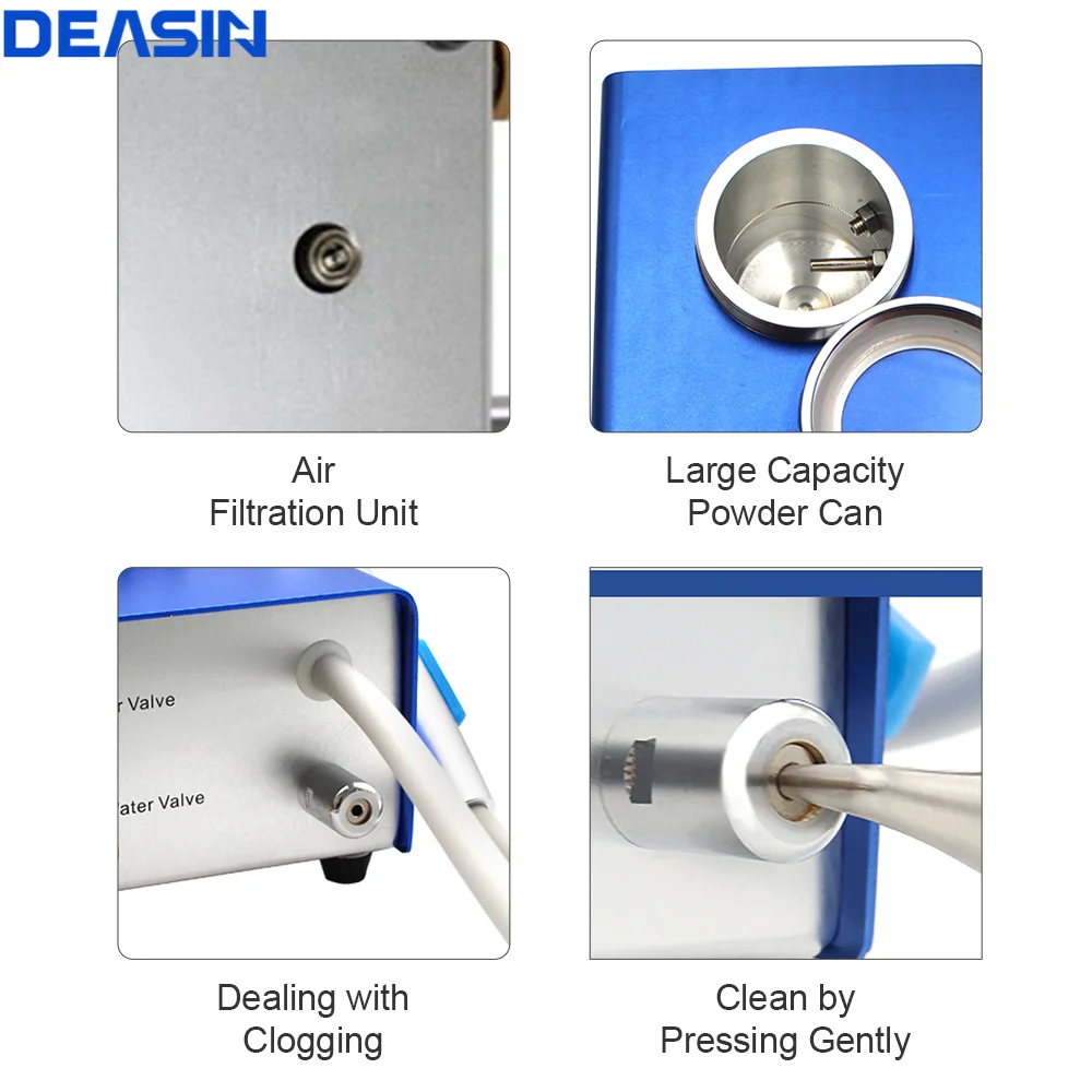 Dental Teeth Sandblasting Machine Air Polisher Flow Prophy Driven Device Teeth Cleaning Whitening Polishing Dental Equipment