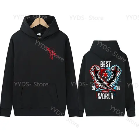 2025CM Punk Hoodie Männer/Frauen Harajuku Kawaii Hoodies Y2k Jugendliche Anime Cartoon Sweatshirts Mode Tops Casual Kleidung