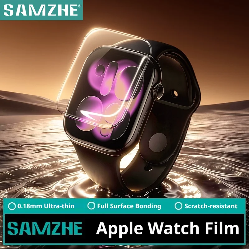 SAMZHE HD Screen Protector For Apple Watch Series 11/10/9/8/7/6 SE/SE2/SE3 40MM-46MM Full-coverage Protector Softened Glass Film