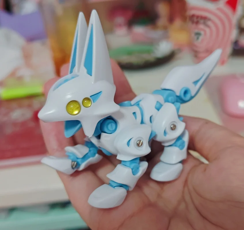 소타 가챠 마스크 여우 로봇 피규어 장식 조인트 핸즈온 모델 스쿨백 펜던트 액션 피규어 모델 장난감 선물