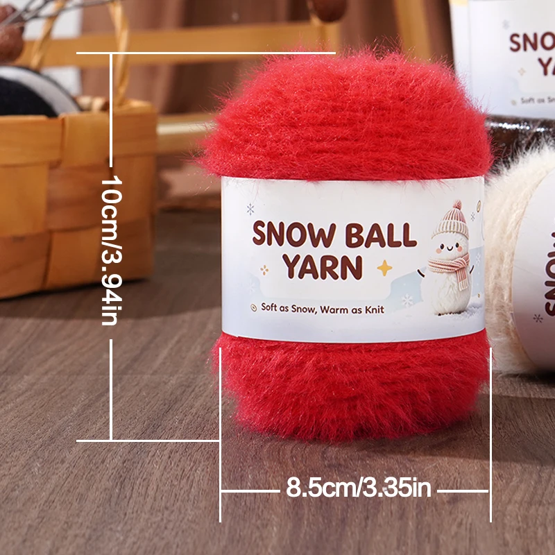 4-Pack of Snowball Yarn, 100g Per Roll, Total 400g. Hand-Knitted Yarn That Can Be Used to Knit Bags, Sweaters, Scarves, Coats, Hats, and Other Autumn and Winter Fashion Items. a Great Addition to Create a Cozy Atmosphere