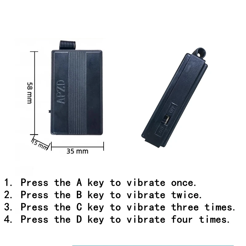 Wireless Vibration Alert 4-Key Remote Control Quiet Alarm Vibrator Conference Room, Classroom, Restaurant Call Service Reminder