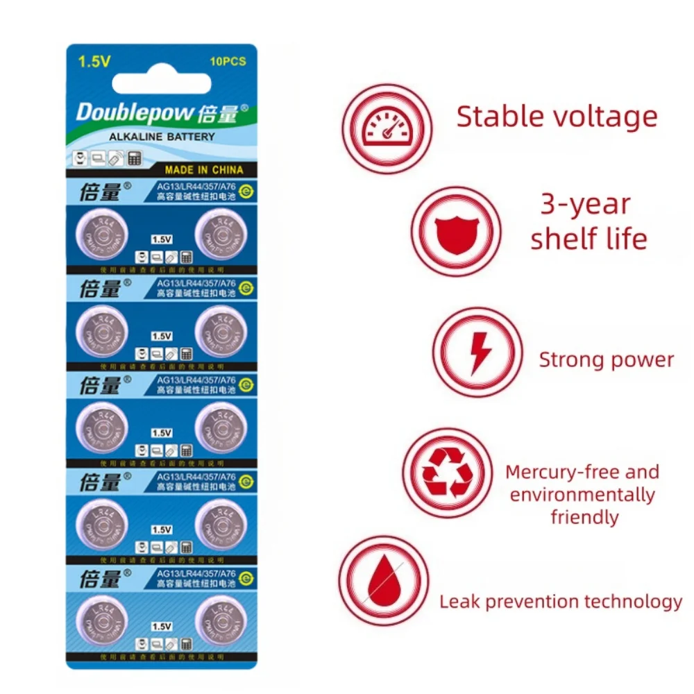 

LR44 AG13 L1154F SR44 A76 1.5V Alkaline Button Coin Battery for Calculators Toys Watches Remote Controls