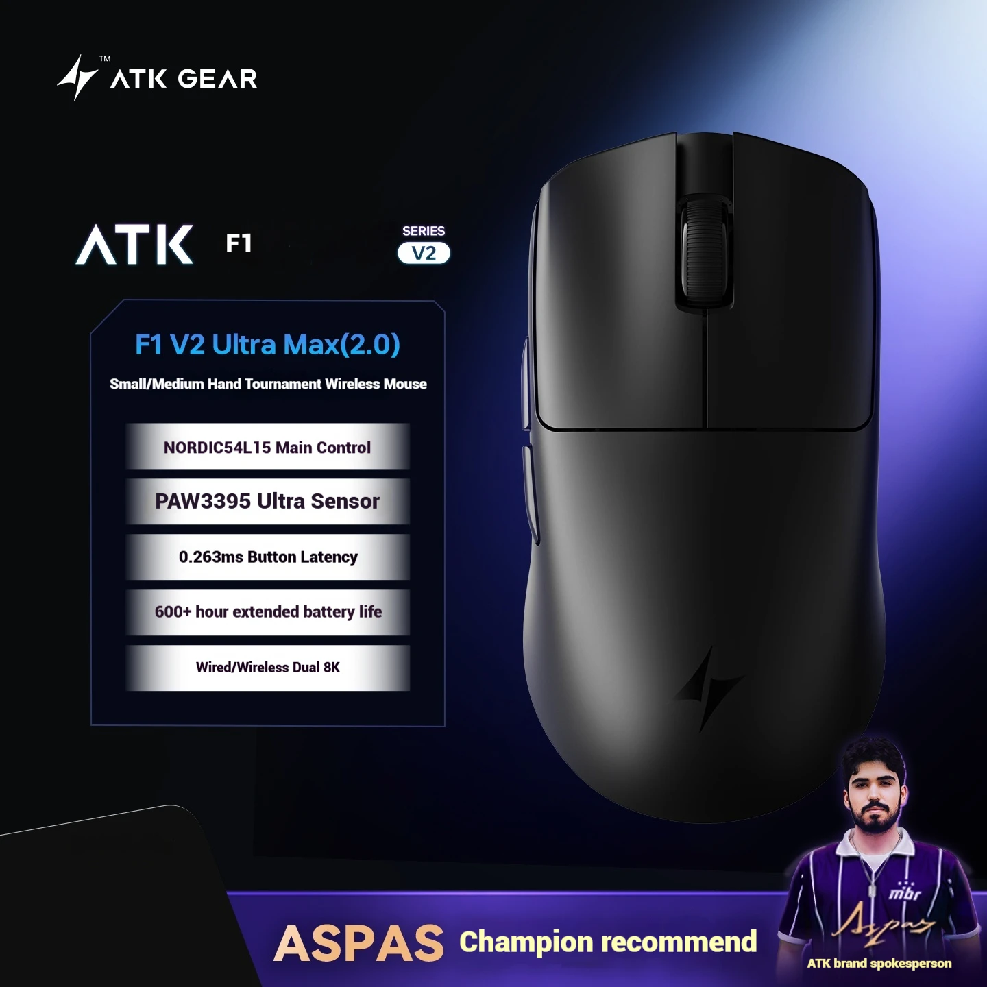 New ATK Blazing Sky F1 V2 Ultimate Wireless Mouse Lightweight
