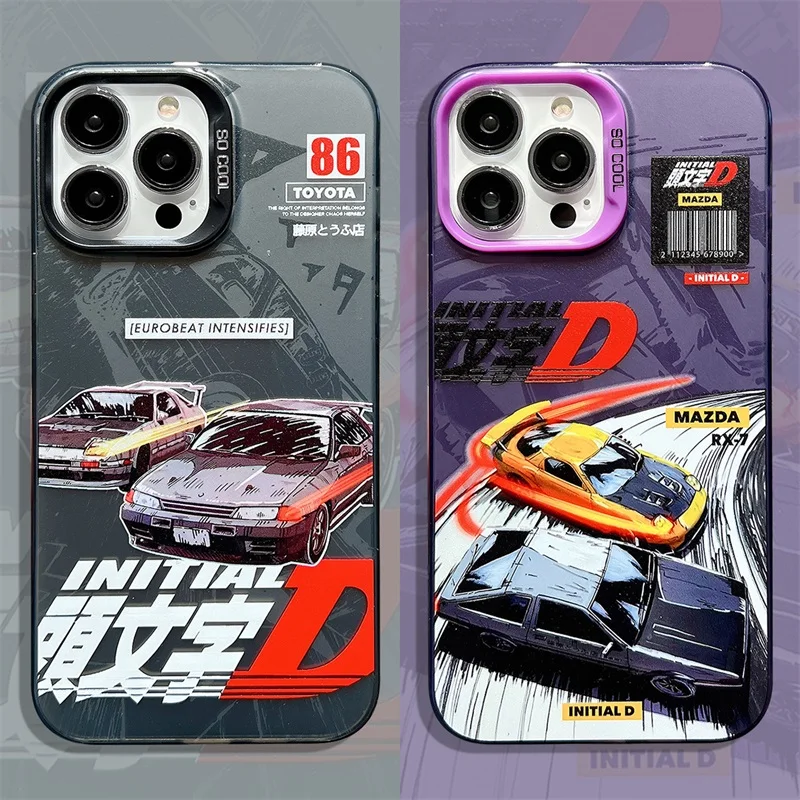 Japan Classic Anime Initial D AE86 Fujiwara Phone Case For IPhone 11 12 13 14 15 Pro Max Luxury Shockproof Bumper Cover Coque