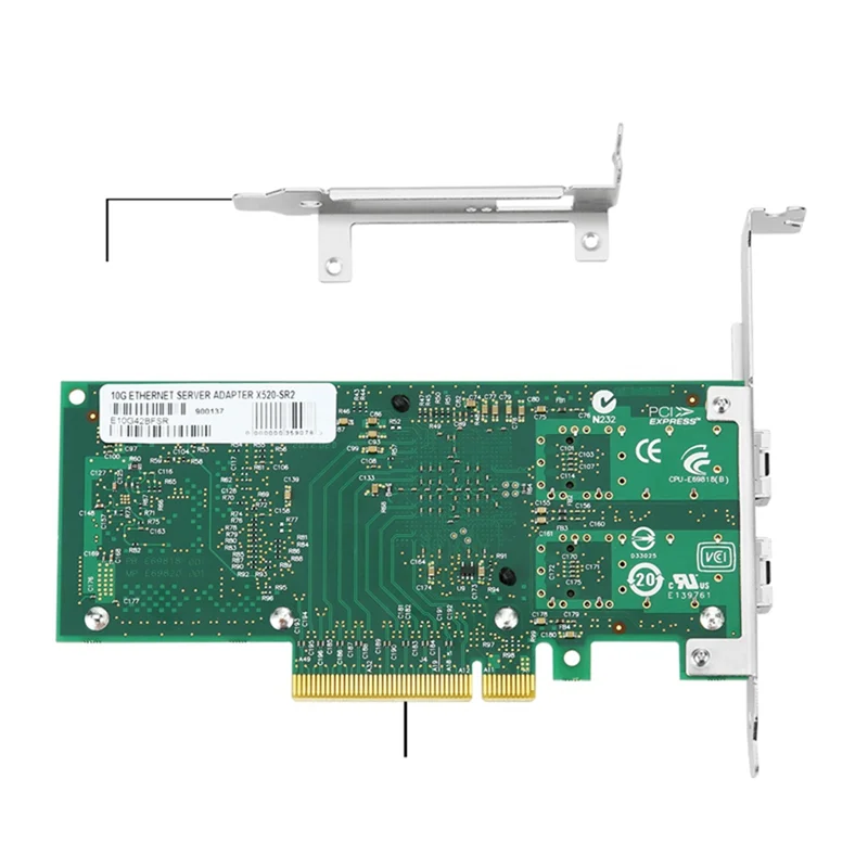

A37T-X520-DA2 10Gbe Dual Port SFP Network Card Dual SFP+ Port PCI Express X8 Fiber Server Ethernet Network Card Adapter