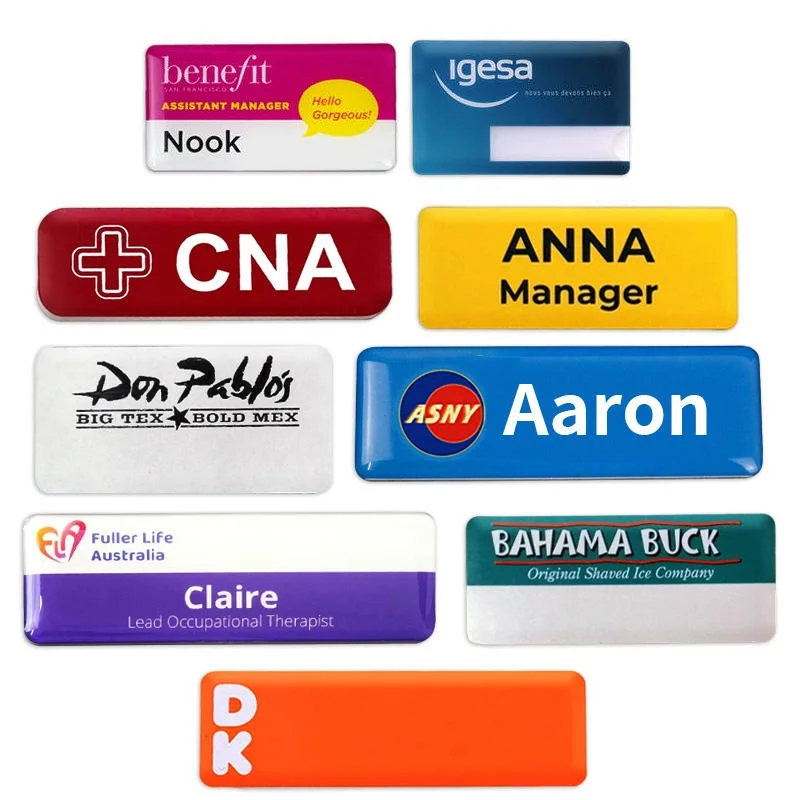 Factory Custom ACRYLIC Magnetic Staff Name Badge Color Printed Logo Tag Lightweight PLASTIC Material Hotel Retail Restaurant Use