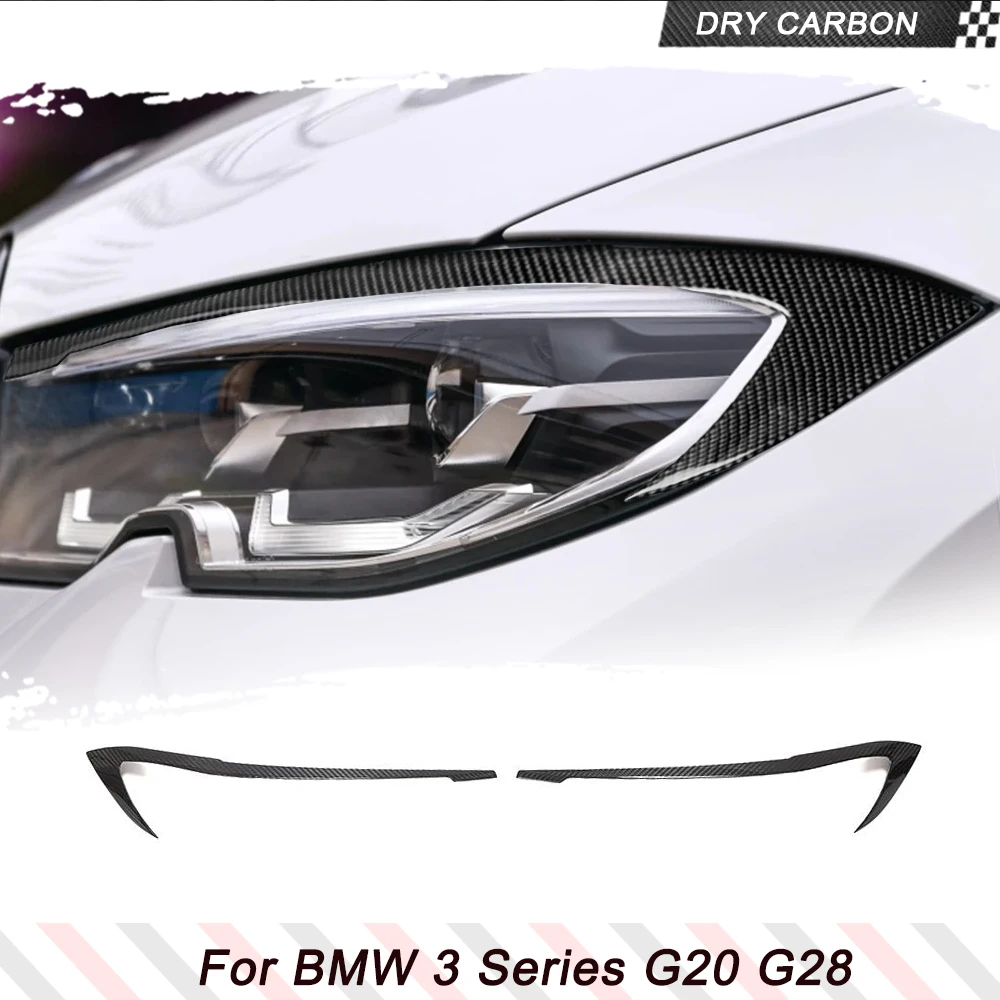 

Dry Carbon Fiber Headlight Eyebrows for BMW 3 Series G20 G28 2017 - 2020 Car Eyelid Sticker Decoration Trim Forged Carbon