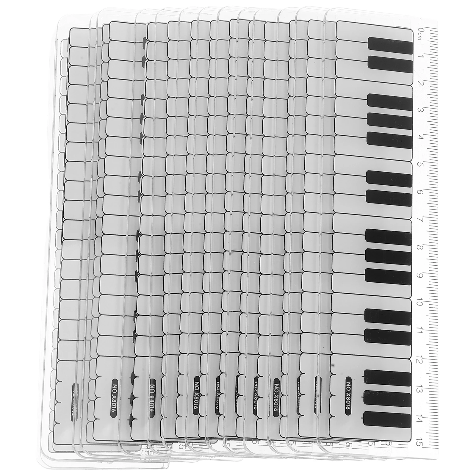 

15pcs Piano Keyboard For Kids Plastic Measuring Ruler Music Classroom Stationery Tool School Learning Geometry