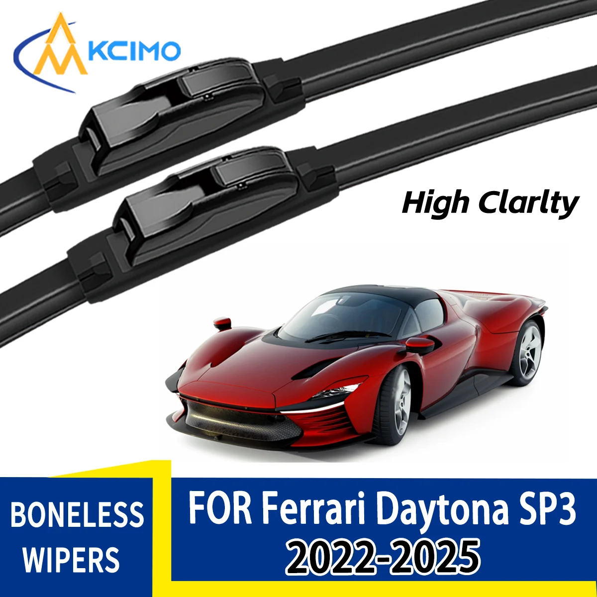 Para Ferrari Daytona SP3 2022-2025: Escobillas Limpiaparabrisas Delanteras Duraderas y Silenciosas para Automóviles, Accesorios de Repuesto para Ventanas de Coche