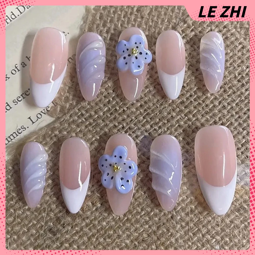 Fiori romantici estivi Stampa fatta a mano su nail art Adesivo per feste Francia Fiori di giglio 3D Occhi di gatto Adesivo per feste per unghie Regalo per ragazza