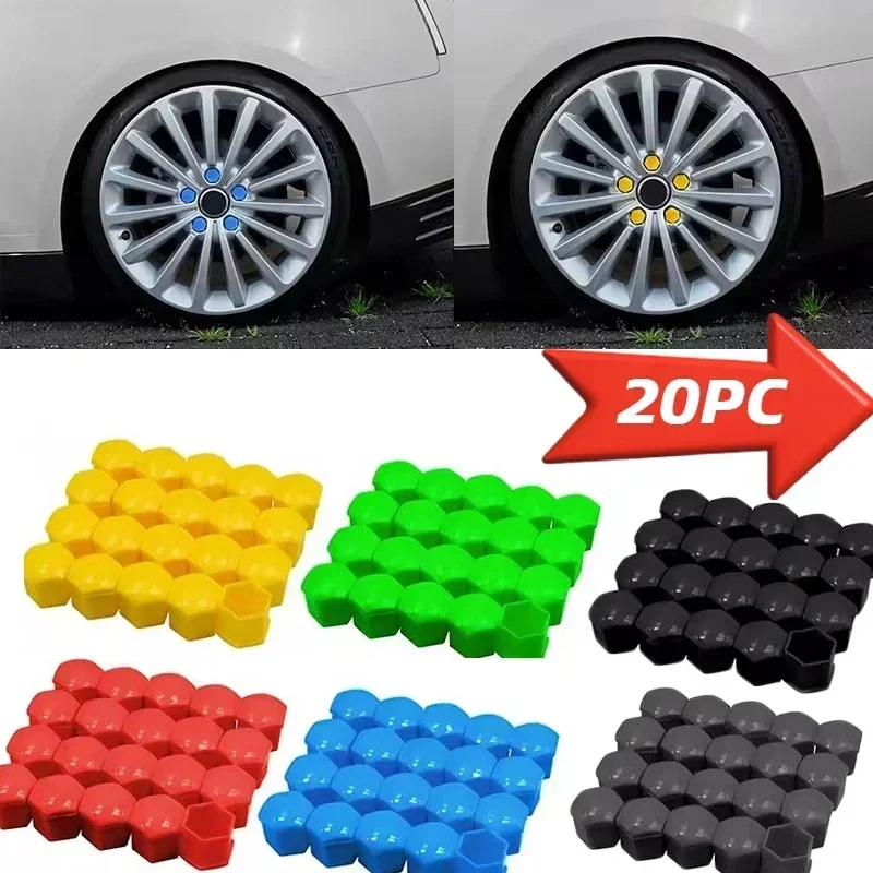 20pcs Car Wheel Nut Caps Protection Covers Caps Anti-Rust Auto Hub Screw Cover Car Tyre Nut Bolt Exterior Decoration