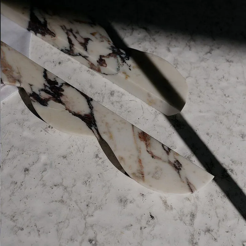 

French Wabi-Sabi 100% Natural Marble Pulls for Drawers & Cabinets, Luxury Decor Handles for Villas