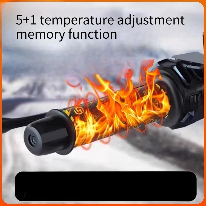 USB Heated Handlebar Cover 5+1‑Gear Temp Memory 10s Fast‑Heat Magic‑Sticker Winter Hand Warmer for Motorcycle Scooter
