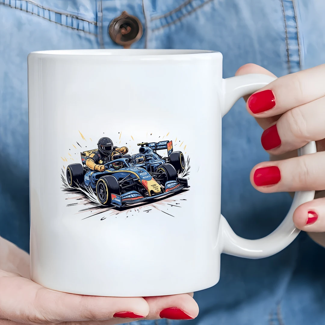 

Race Track Passion Cartoon Mug 11OZ Race Car Driver Cup Kids Office Multi-functional Cold & Hot Drink Cup Christmas Gift