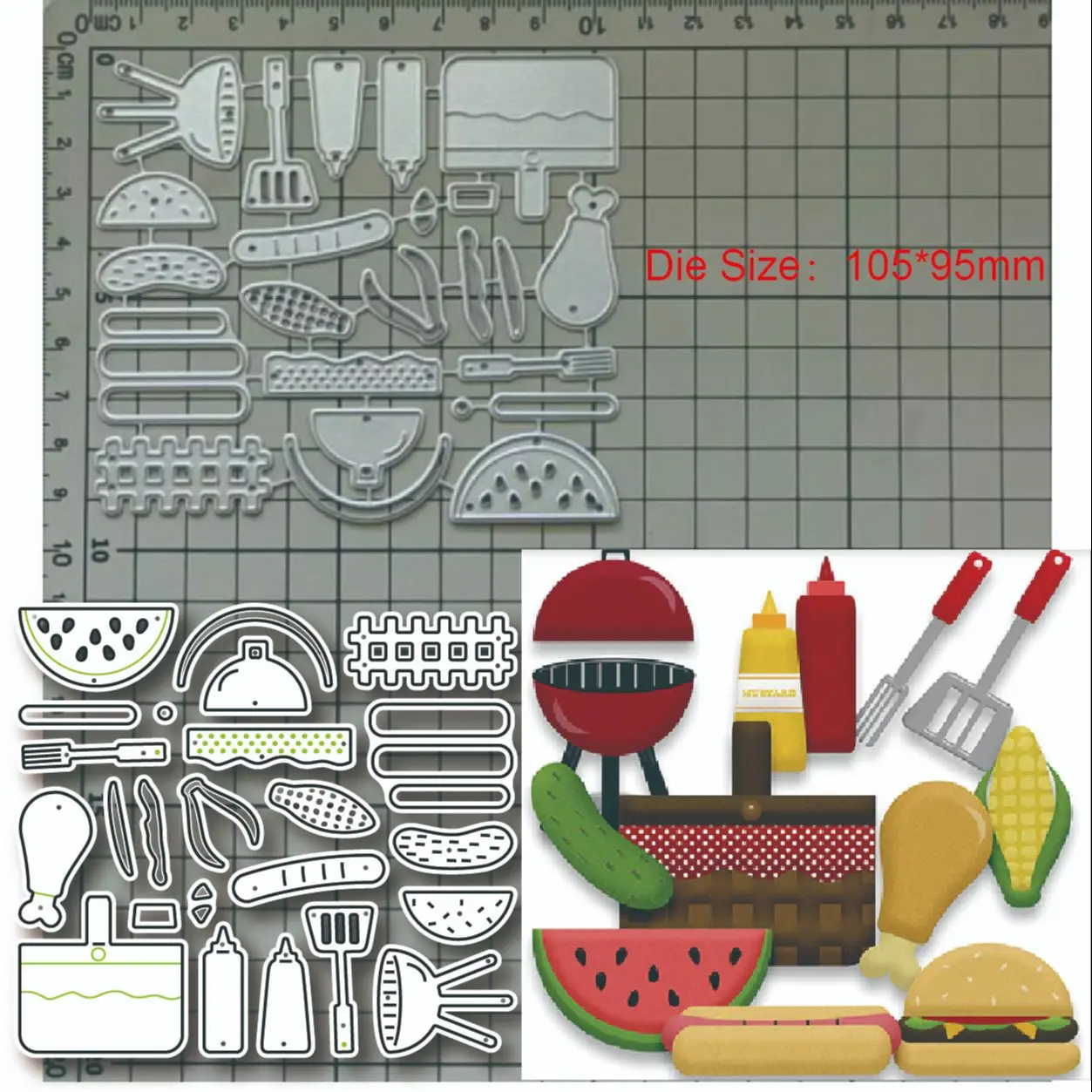 2023 New Hamburger Watermelon metal cutting cut decoration DIY Scrapbook paper craft knife mould blade punch stencils dies