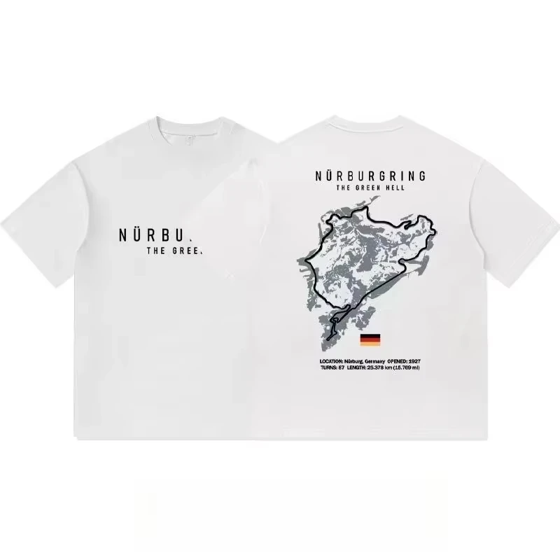 2026 Race Track Map Graphic T Shirt Kids Adults Casual Short Sleeve Tee Motorsport Racing Map Print Streetwear Crew Neck Tshirt