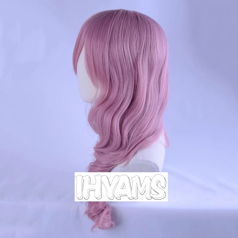 Lightning Final Fantasy peruka do cosplay FF13 mieszane długie różowe kręcone włosy żaroodporne przebranie na karnawał peruki + bezpłatna czapka z peruką