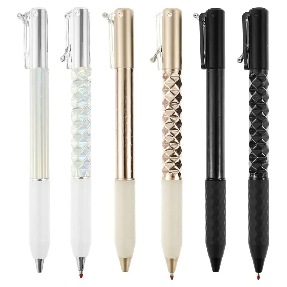 Durable Rhombus Geometry Deformable Pen 0.5mm Tip Press Type Gel Pen Quick Dry Black Ink Writing Pen School Office
