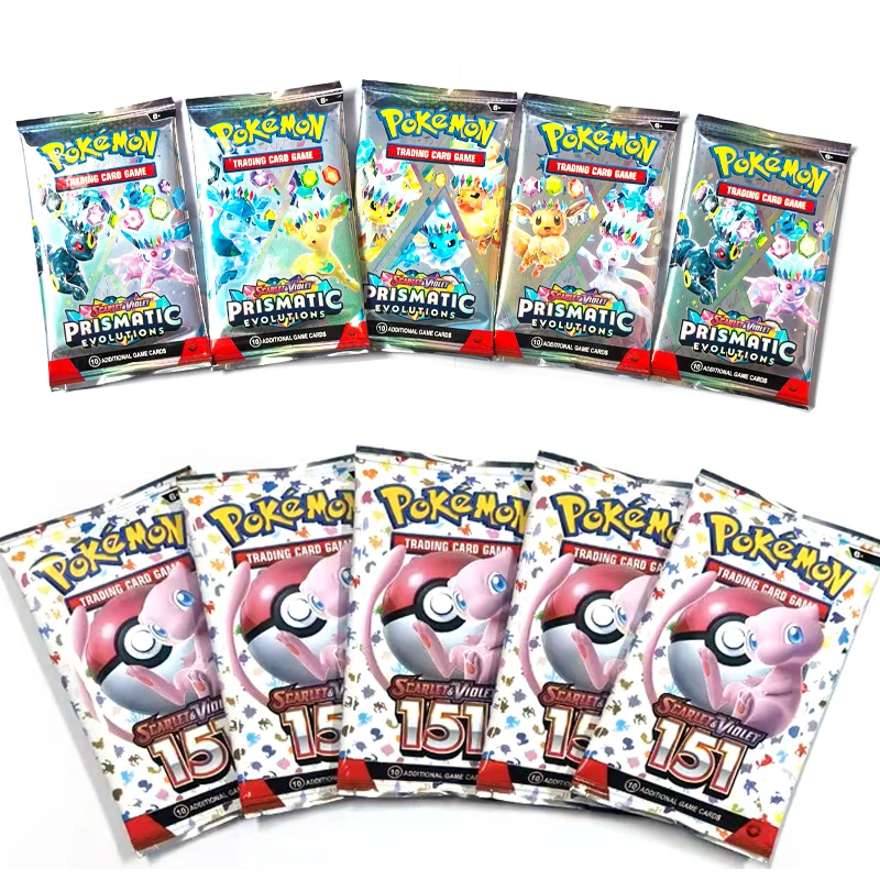 ¡OFERTA! 9 Paquetes de Cartas Pokémon Estrellas Brillantes 151 Evoluciones Prismáticas PALDEAN FATES, Cartas de Refuerzo en Inglés, Cartas de Batalla, Cartas Coleccionables