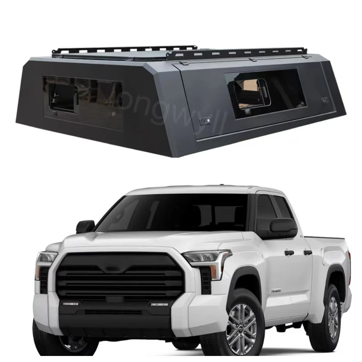 Customized Hard Aluminum Alloy Truck Tub Topper for  Tundra Land Cruiser Waterproof Camper Shell Smart Cap Sports Key Lock