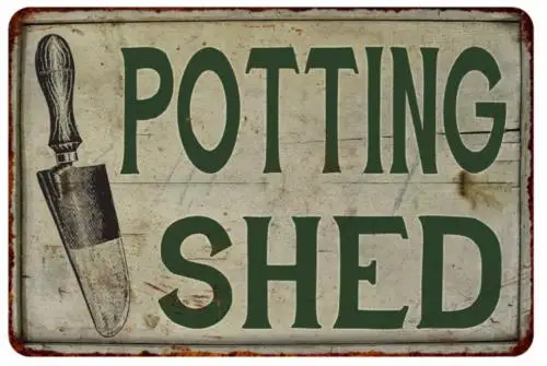 Metal Sign Plate Garden Potting Shed Plant Wall Decal Decor Gate Home Vintage