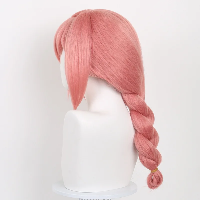 「絶対ゼロ」劉月城コスプレウィッグ ピンクの編み込みヘア リアルな頭皮トップウィッグ