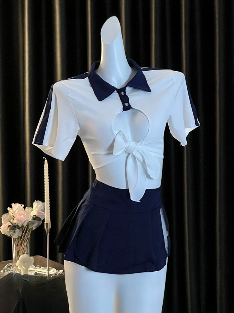 

Униформа Pure Desire JK для пожилых людей, сексуальная прозрачная ультракороткая плиссированная юбка для девочек — пышная и соблазнительная униформа искушения