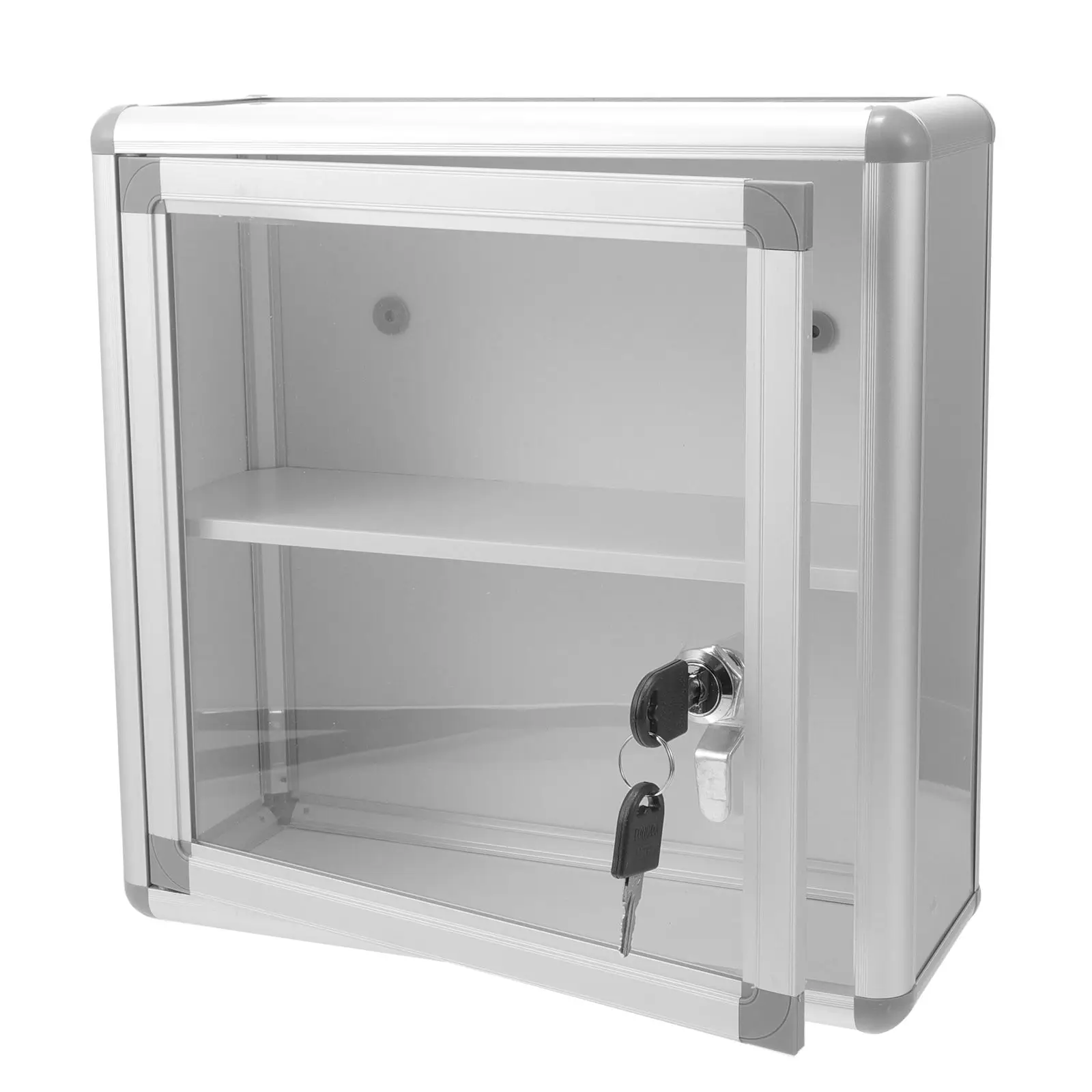 Lockable Medicine Chest Aluminum First Aid Box Wall Mount Storage Case for Home Travel Outdoor Activities Pill Container