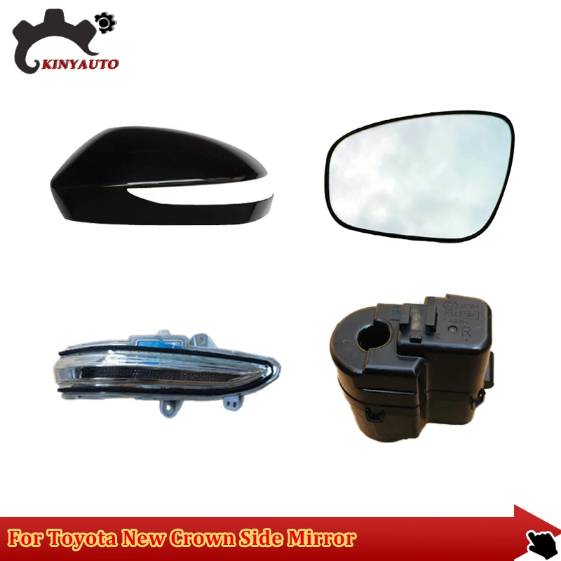 For Toyota Crown 15-18 Side External Rearview Mirror Assy Lens Glass Turn Signal Light Lamp Lower Lid Shell Frame Cover Holder