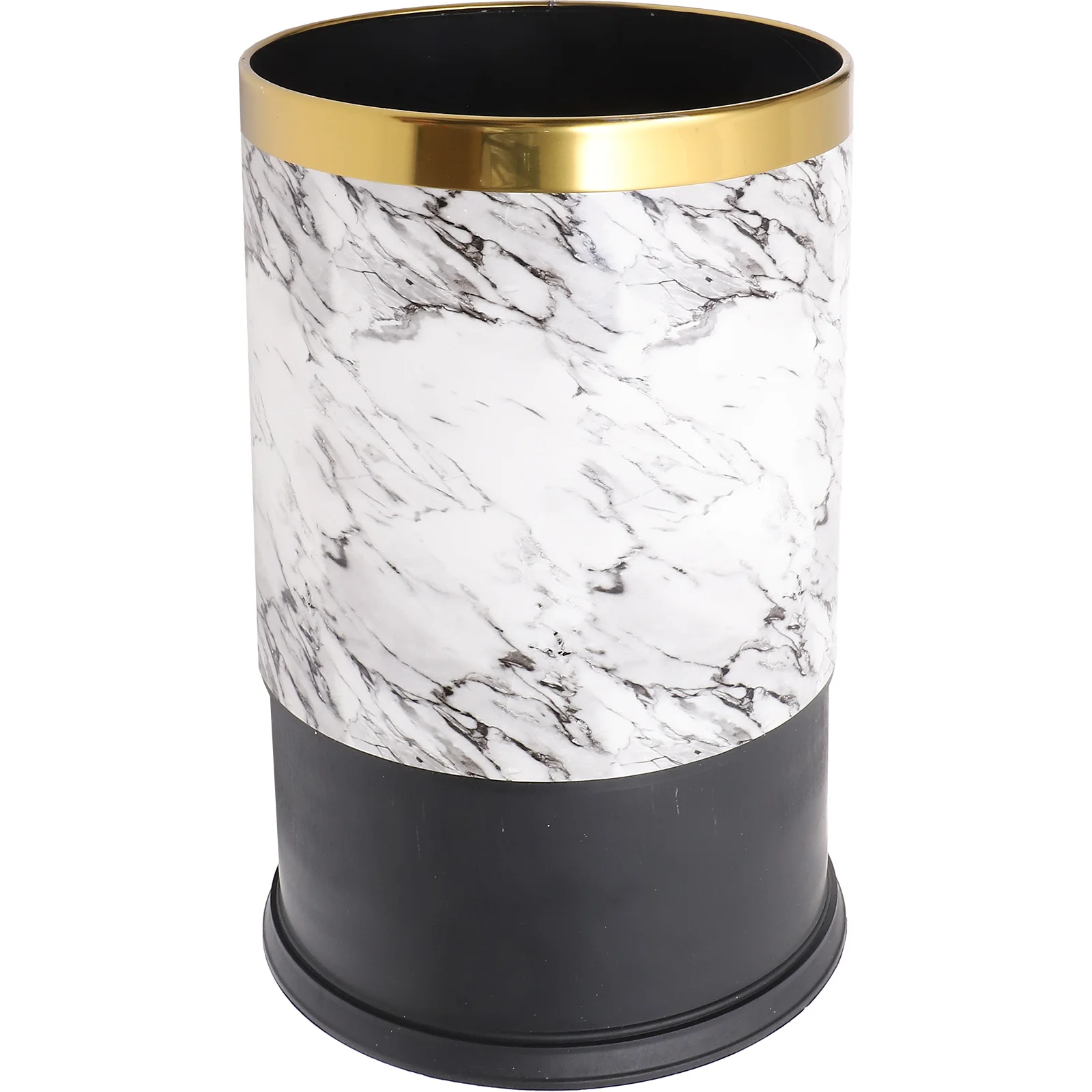 

Plastic Waste Bin Trash Can for Kitchen Bathroom Living Room Garbage Container Reusable Home Office Storage Marble Style