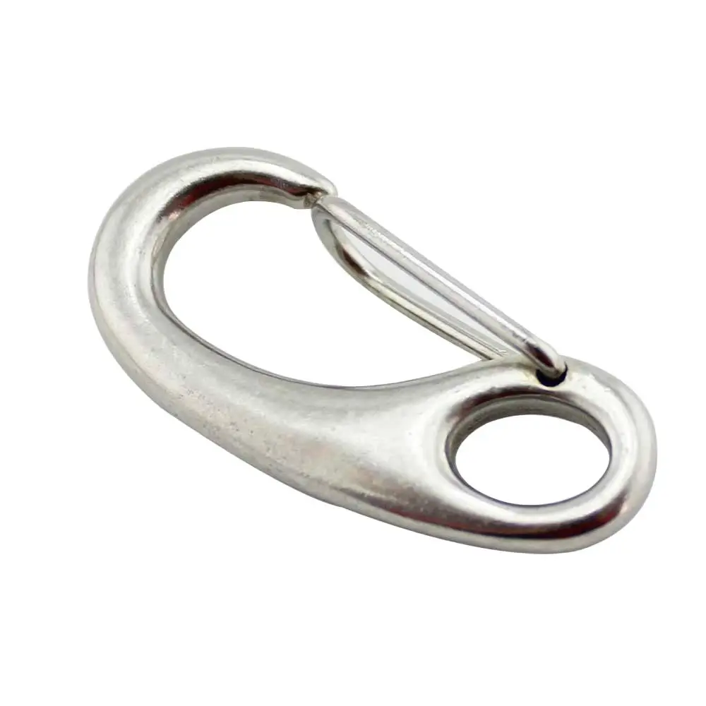 Stainless Steel 304 Spring Hook Egg Hook 40MM Crescent Hook Spring Buckle Key Chain Rigging Hardware