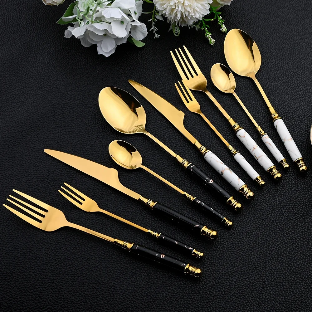16Pcs Tableware Set Cutlery Se - Gold Plated Cutlery 리뷰 및 가격