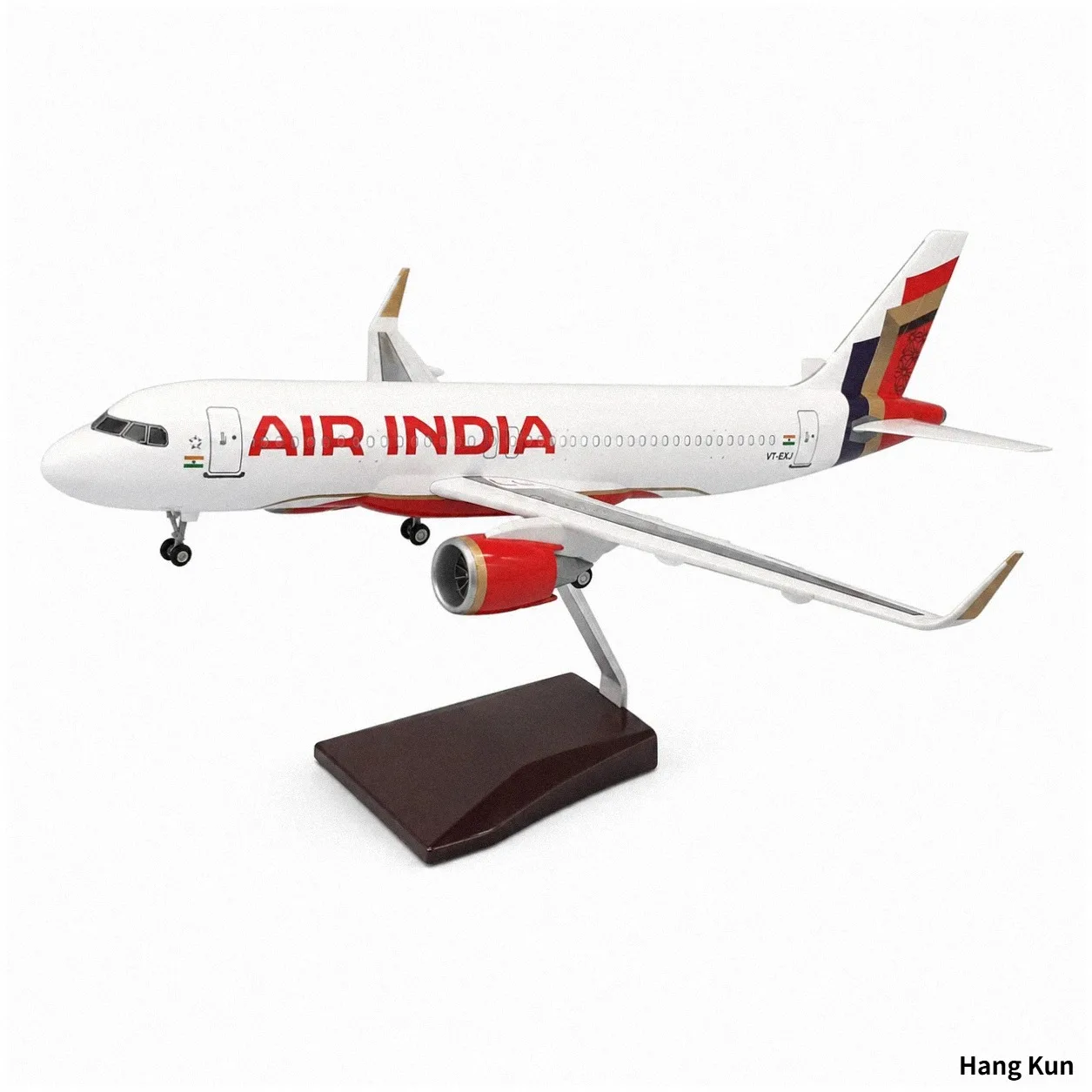Airbus A320neo India Red Airlines Airplane Model 1/80 Scale 47cm with Display Stand Landing Gear Collectible Aircraft Plane Toy