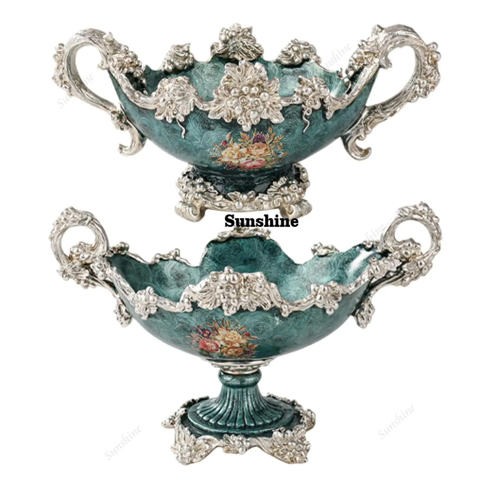 Fruit Plate Decorative European Resin Serving Plate Fruit Bowl Snack Stand Serving Tray for Party Cafe Table Restaurant Kitchen