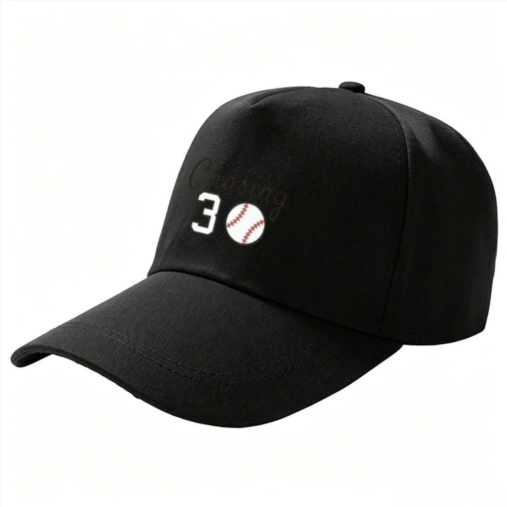 Chasing 30 Number Baseball Baseball Cap Sports Theme Adjustable Dad Hat Baseball Lover Trucker Hat Outdoor Running Sun Cap Gift
