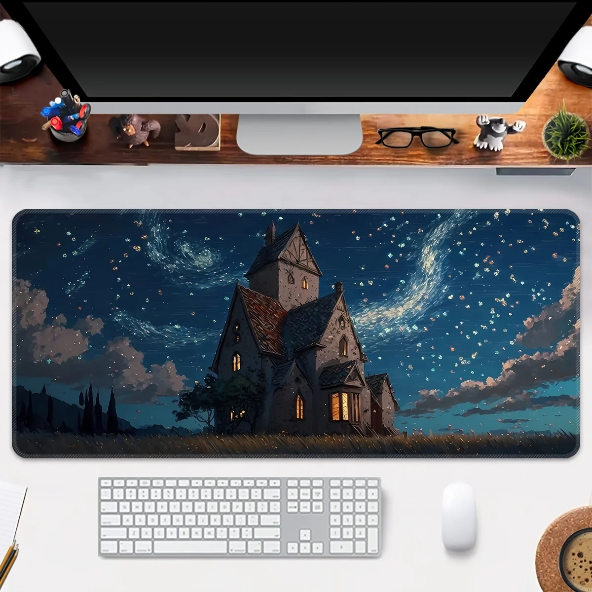 Fireworks Castle Extra Large Gaming Mouse Pad Non-Slip Rubber Table Mat with Precision Stitched Edges 2024 new product promotion