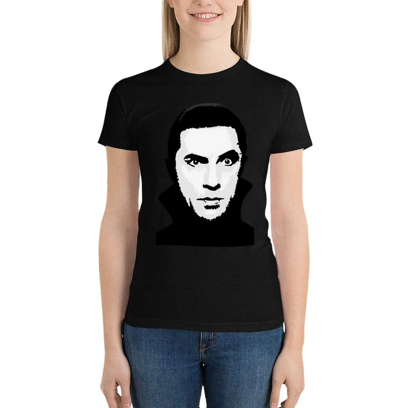 Bela Lugosi black and white vector portrait T-Shirt Female clothing female lady clothes korean fashion Women t-shirts