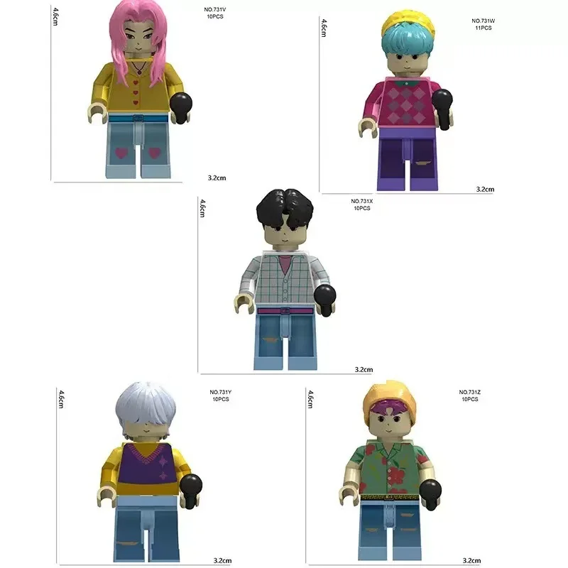 Ziegel KPop Dämon Jäger Bausteine Rumi Figuren Montage Modell Puppe Kunststoff Puppe Bausteine Spielzeug Geburtstag Geschenke Spielzeug