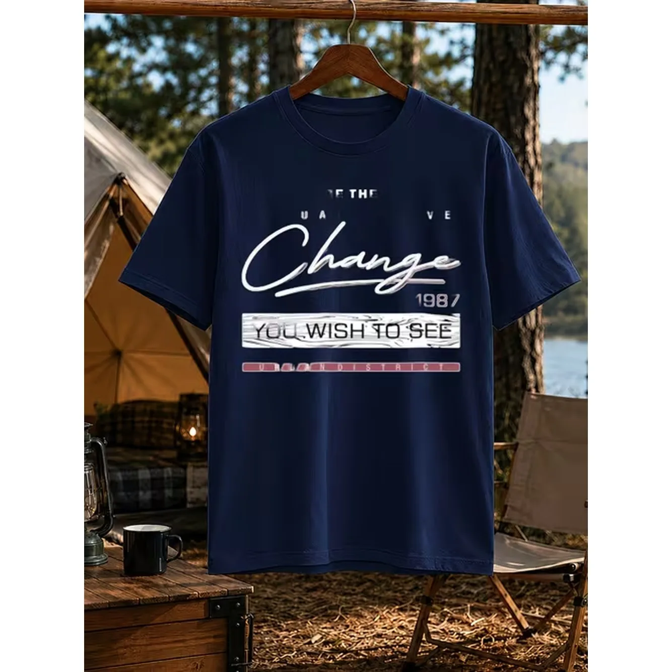 Product Image Men's Pattern T-shirt Short Sleeve Fit For 1987 Letters Design , Suitable For Fitness Fitness Casual Summer Wear Fashion Gift