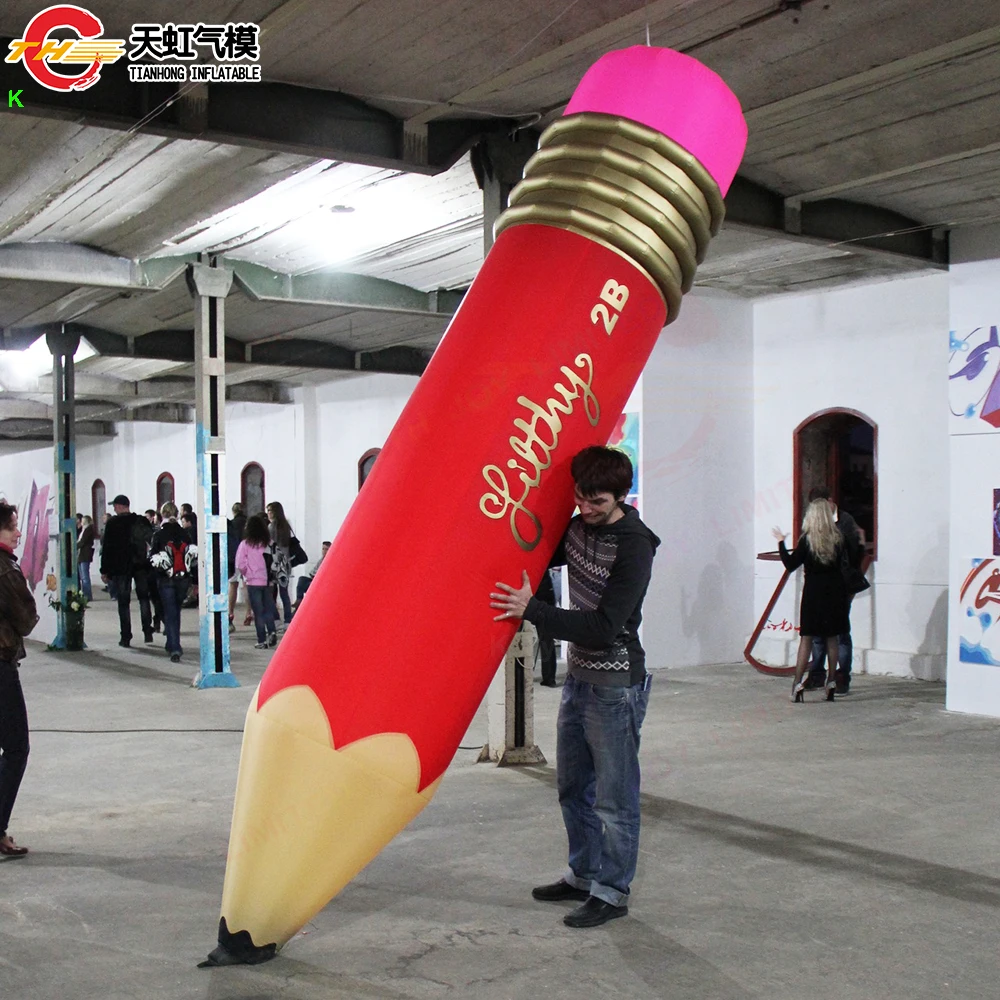 

Fast Shipping 5mH Giant Inflatable Pencil Model OEM Blow Up Inflatable Crayon Pencil Balloon for Advertising Decoration