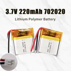 Akumulator 702020 Li 3.7V 220mAh akumulatory litowo-fosforowe do zabawek kontroler do gier głośnik Mp3 zestaw słuchawkowy Bluetooth akumulator ogniwo litowe