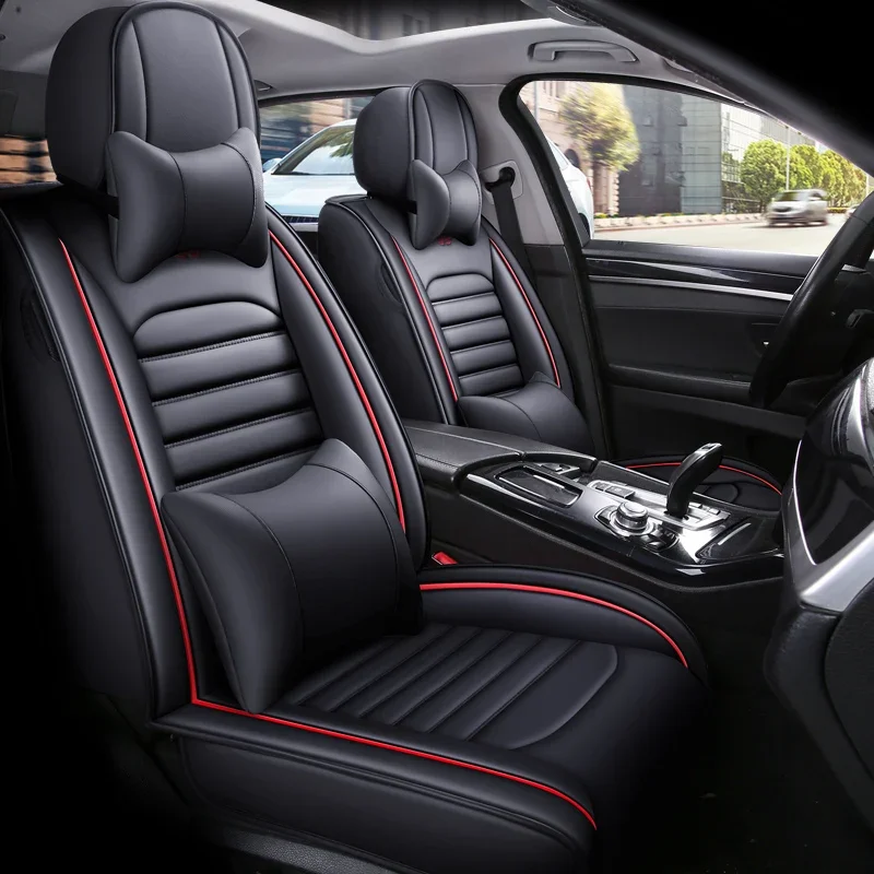 4 Pc Car Interior Accessories Eco-friendly Customized Color Luxury Leather Universal Fit Full Set Car Seat Cover