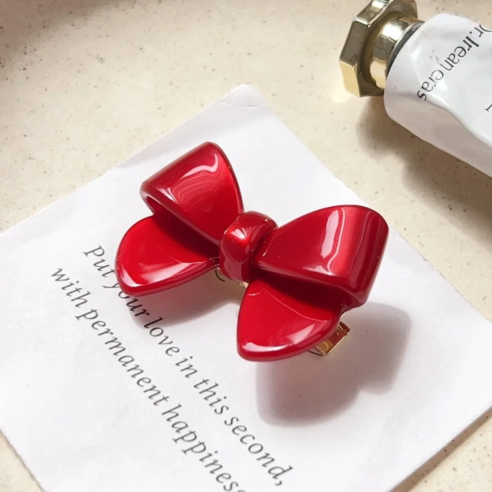 Hair Accessories Korean Style Acetate Hairpin Cute Bow No Slip Hair Bangs Clip Light Luxury Bow Tie Duckbill Clip Women