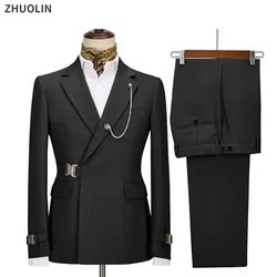 Wedding Suits For Men 2 Pieces Set Elegant Jackets Pants Luxury Blazers Italian Designer Party Classic Full Without Accessories