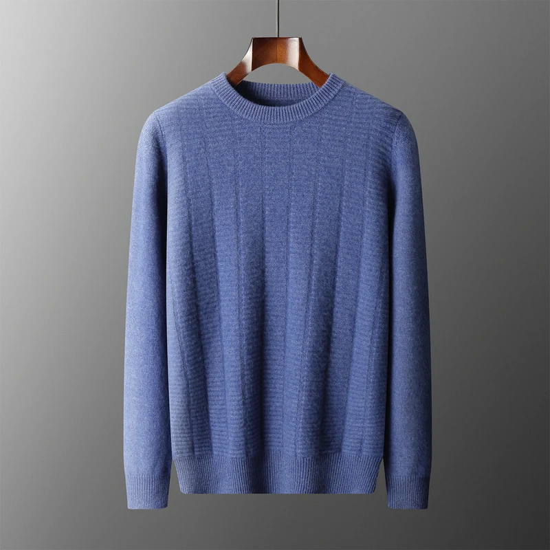 

Men's 100% Cashmere round Neck Pullover Sweater Thick Knitted Men's Clothing Autumn Winter New Cashmere Fashion
