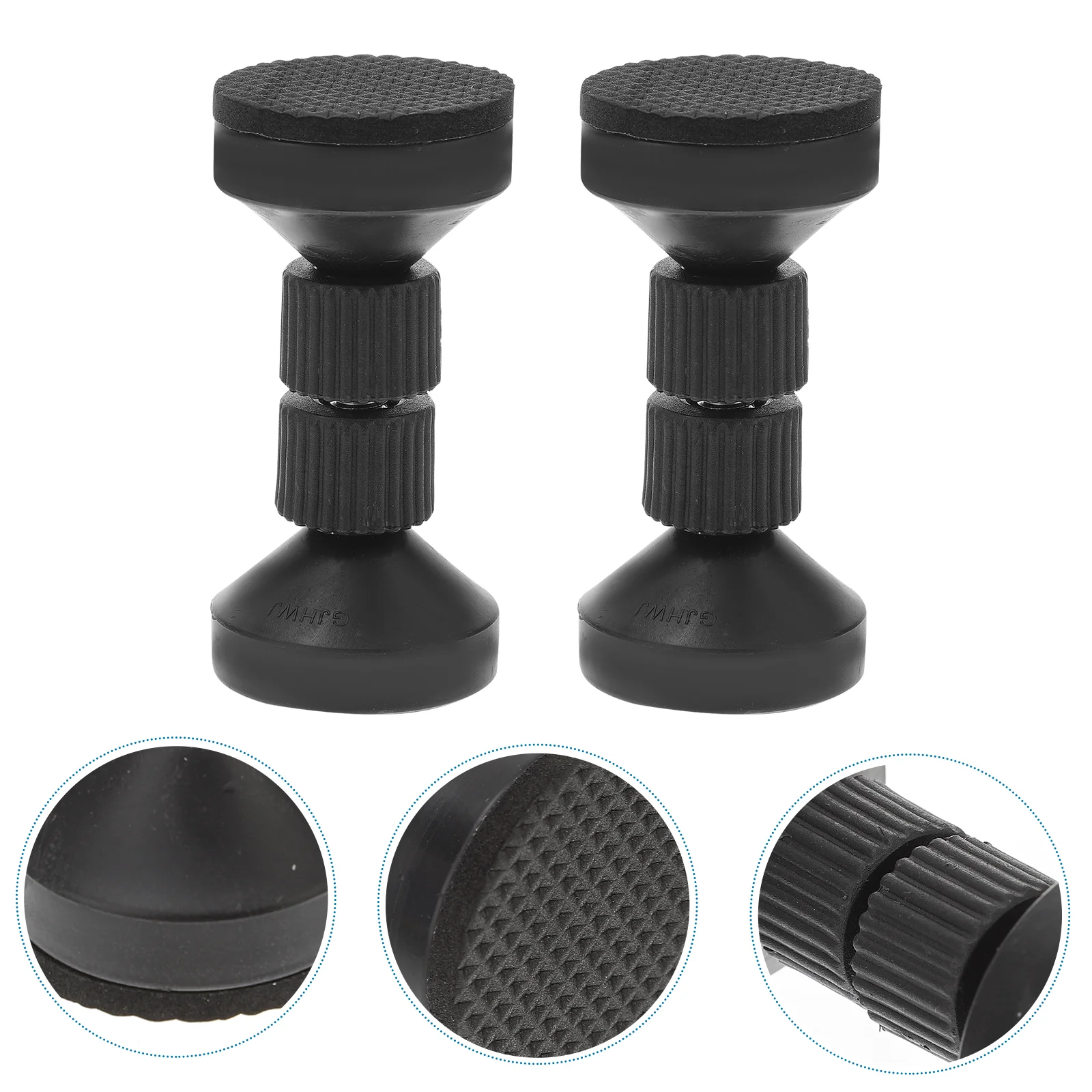 2 Pcs Adjustable Bed Frame Furniture Fall Preventer Stoppers Anti-shake Tool Holder 4.2X4CM Headboard Wall Black Plastic