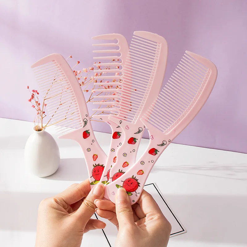 Strawberry Women Ponytail Combs Anti-static Hairdressing Combs Tangled Straight Hair Brushes Styling Tool Salon Hair Care Random